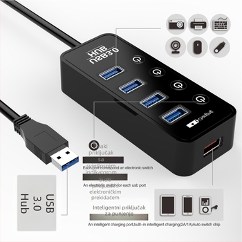 Novi prilagođeni USB 3.2 Gen 1 hub s četiri porta