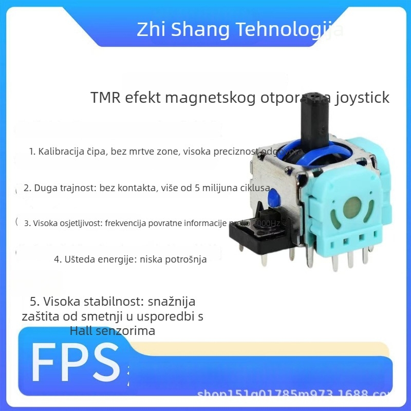 PS5 joystick – TMR magnetska otpornost Hall rocker, bez vibracija, vijek trajanja 5 milijuna ciklusa