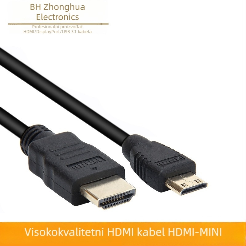 HDMI na Mini HDMI kabel za DSLR kameru, zlatni kontakti, bakarom obložen čelični vodič, adapter kabel