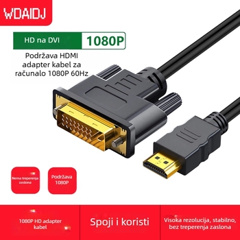 HDMI na DVI-D kabel, 24+1 pin, 1080P, HDMI muški na DVI-D muški