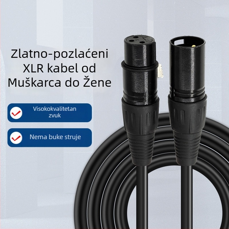 Audio kabel za kondenzatorski mikrofon, zaštitni balansirani kabel, bakreni vodovi, jezgra od čelika prekrivenog bakrom