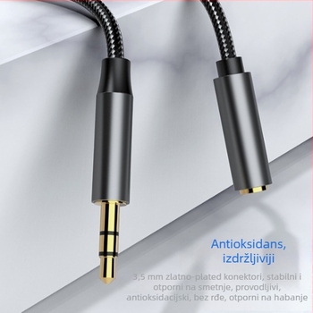 YUAWEE AUX3.5 Audio produžni kabel 3,5 mm, muški–ženski, za digitalne uređaje, zlatno obloženi kontakti, jezgro bakra tinovanog, bakreni vodiči