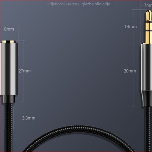 YUAWEE AUX3.5 Audio produžni kabel 3,5 mm, muški–ženski, za digitalne uređaje, zlatno obloženi kontakti, jezgro bakra tinovanog, bakreni vodiči