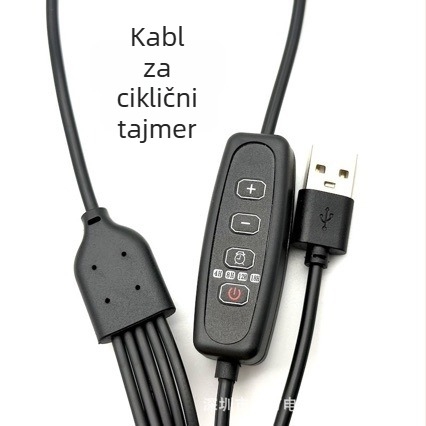 USB svjetlo za rast biljaka i akvarij, 24-satni ciklus, s prekidačem