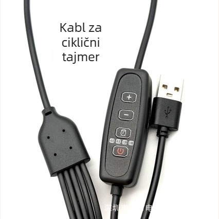 USB svjetlo za rast biljaka i akvarij, 24-satni ciklus, s prekidačem
