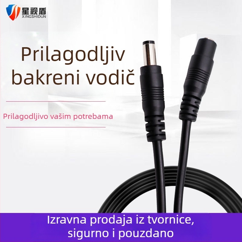 Kabl za produljenje DC napajanja od čistog bakra za Fluorite kameru, 5V–12V, 3-pinski priključak, PVC-silikonska ovojnica