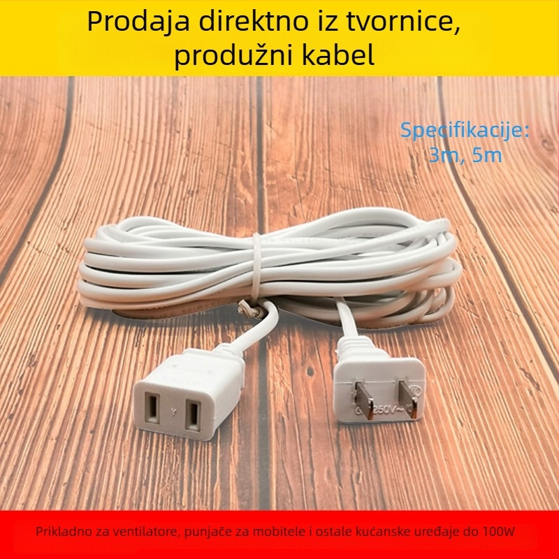Prolongacijski kabel za kućnu upotrebu — PVC omotač, vodič od čiste bakra/aluminija, kućni AC produžni kabel, radi do -10°C