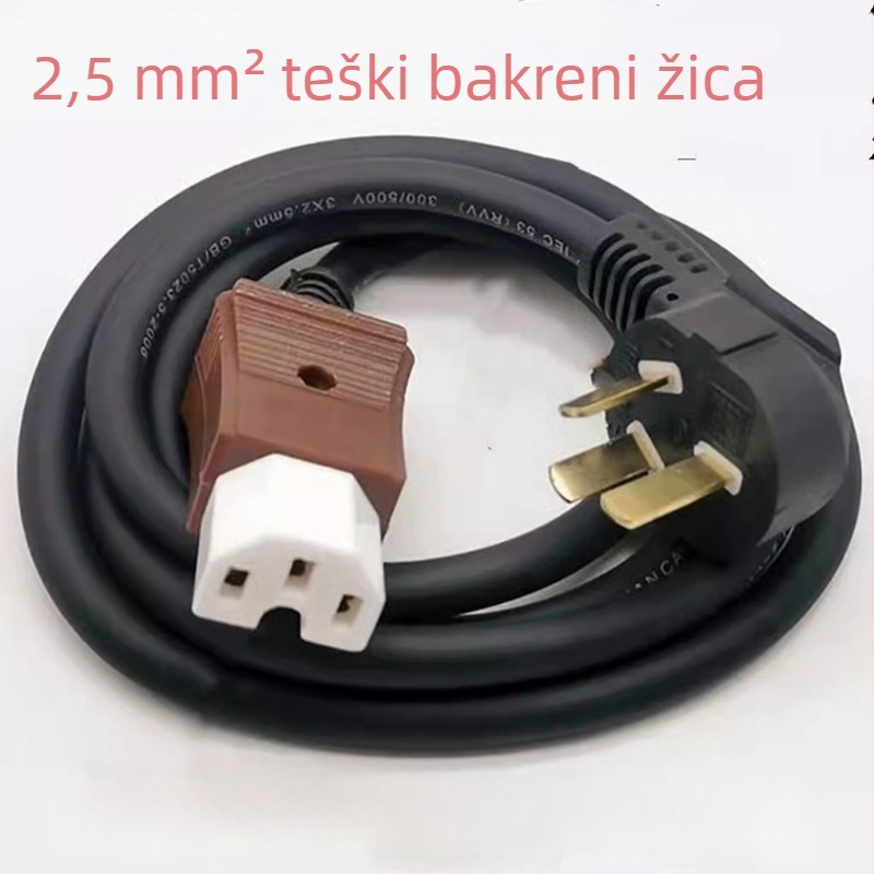 Napajajući kabel za električni rižar, keramički utikač, tro-polski priključak, duljina 1,5 m, presjek 2,5 mm², 8000W