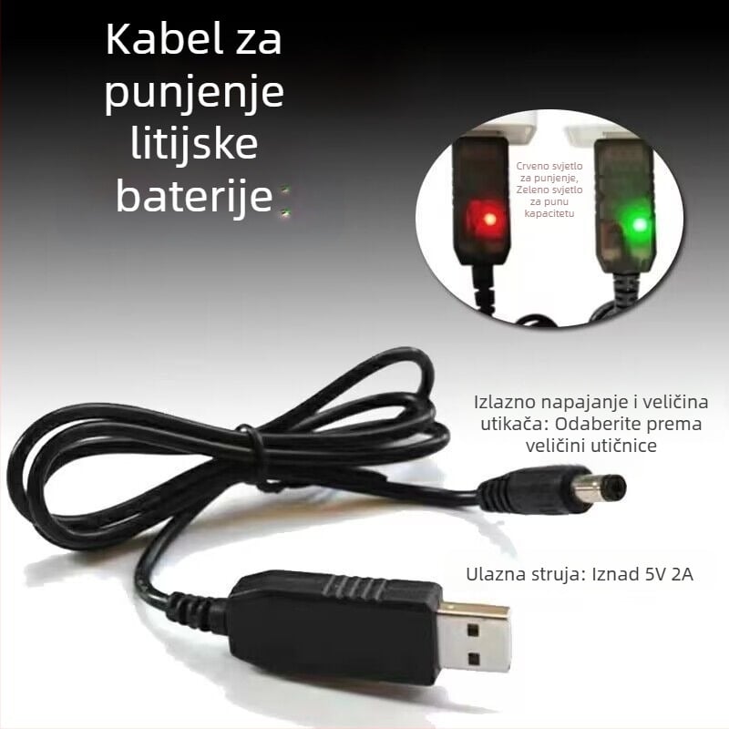 YL K8715 1 m OEM napajanje i punjački kabel za 5V–8.4V usisavač i 5V–12.6V litij baterija kozmetički uređaj USB punjenje