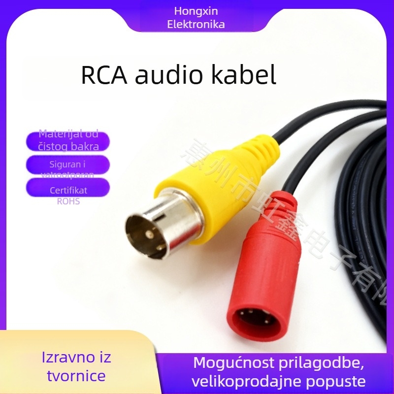 Panoramski video kabel za povezivanje, 2-žilni vod s bakreno-obaljenom aluminijskom jezrom, PVC ovojak, BNC RJ45 na BNC adapter, model Hx20992, ISO 9001 certificiran
