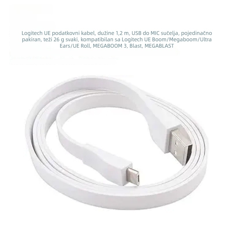 Kabel za punjenje i prijenos podataka za Ultimate Ears UE, Wonderboom i Boom 3 – bakrena žica bez oksidacije, visoka čistoća bakra, ROHS