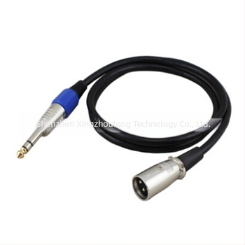 Audio kabel XLR na 6,35 mm TRS, balansiran, niklirano bakreno jezgro, bakreni vodič s cinkovim premazom, kompatibilan s digitalnim uređajima, 50 g