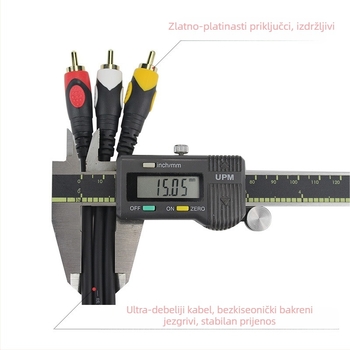 AV kabel za set-top box, zlatno obloženo, bakreno jezgro, OFC vodič