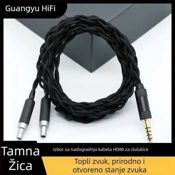 Kabel za slušalice Sennheiser HD800, 4-žilni 6N monokristalni bakar, dualni 3,5 mm audio priključci