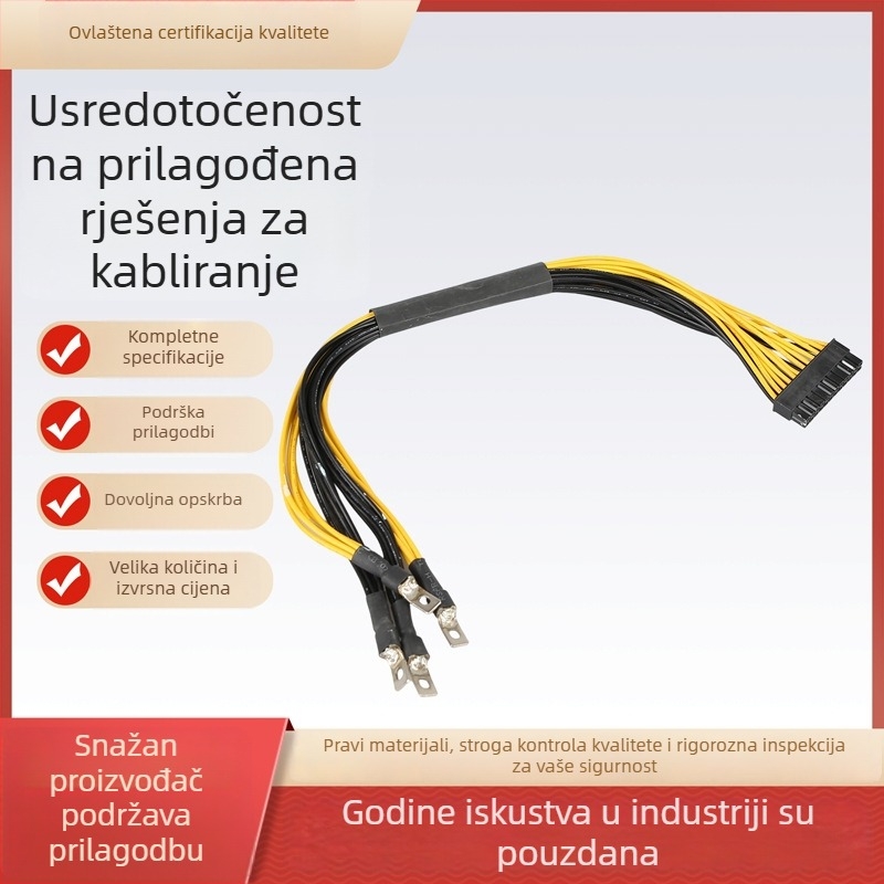 PCIe produžni kabel za napajanje rudarskog rig-a, 8P na dualni 8P, adapter za grafičku karticu, mogućnost prilagodbe