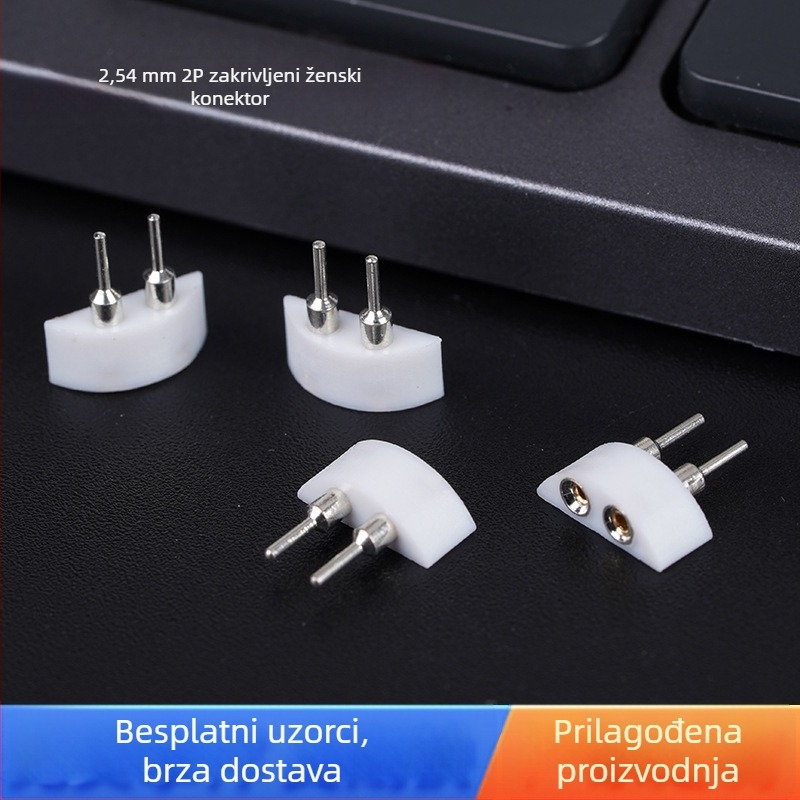 2-pinski zakrivljeni header i ženski header, konektor za LED traku, razmak 2,54 mm, duljina 10 mm, kontakti s tin premazom, namijenjeno za 3C digitalne primjene