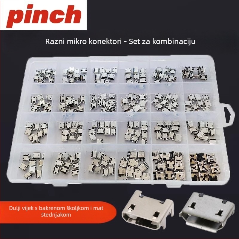 Pinch Micro USB ženski priključak – set za Android uređaje, mobitele i tablete
