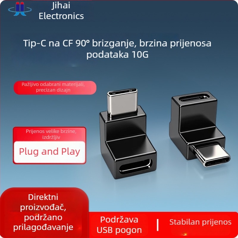 90° pravokutni CM–CF adapter, potpuno funkcionalan adapter za tvrdi disk laptopa