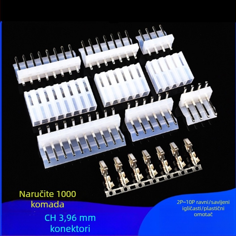 Prozirno plastično kućište s razmakom 3,96 mm, CH-2Y/3Y/4Y/5Y/6Y/7Y/8Y/10Y, ženski konektor