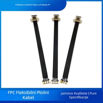 Type-C 4P bežični adapter za napajanje sa stražnjim klipom, FPC, bakrena izolacija, 4 pina