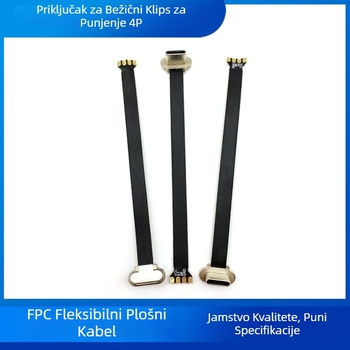 Type-C 4P bežični adapter za napajanje sa stražnjim klipom, FPC, bakrena izolacija, 4 pina