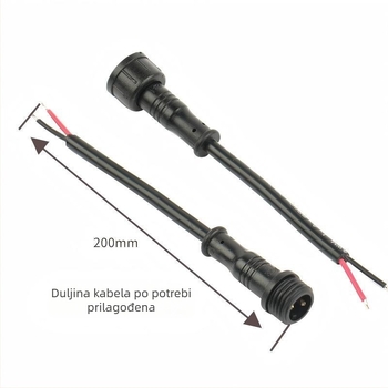 M12 vodootporan konektor za LED traku - inline muški i ženski spojnik za vanjsku solarnu rasvjetu