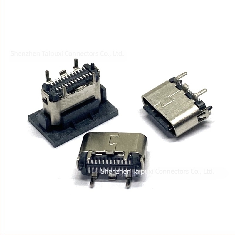Type-C 24‑pin vertikalna PCB utičnica, ultra kratka, visina 5,7 mm, duljina pinova 1,3 mm, vertikalno USB sučelje