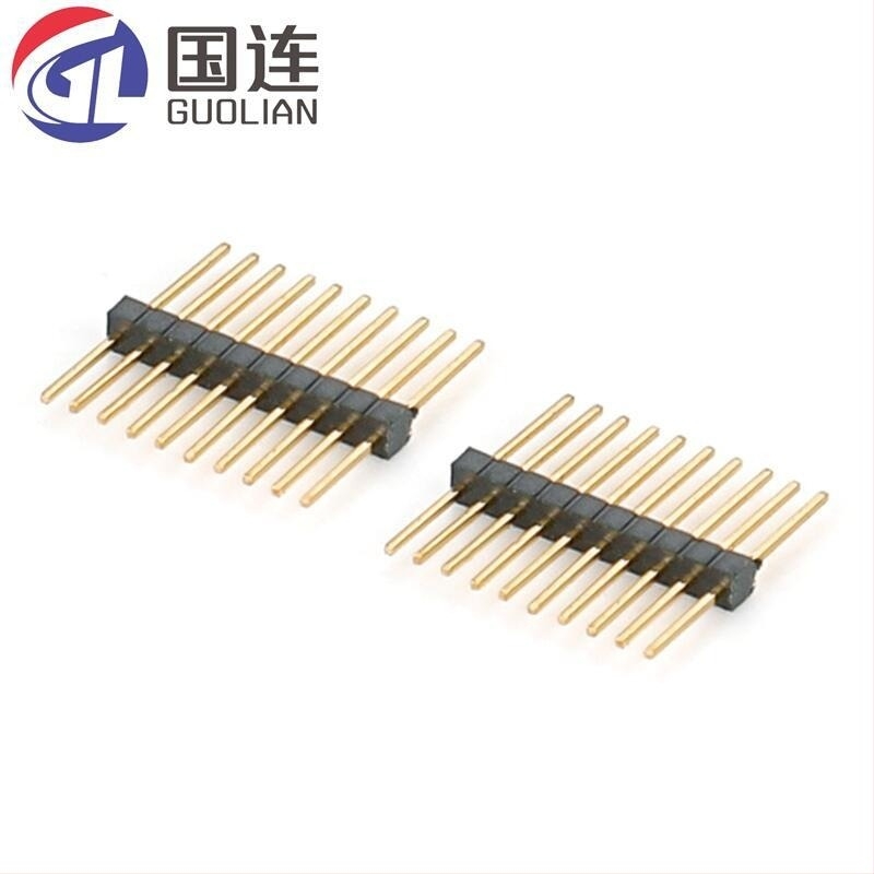 2,54 mm razmak dvostruki red pravih pinova, bakar zlatno ili cinkano premaz, verzije 2×2–2×15
