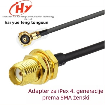 Hai Yuefeng IPEX4 na SMA ženski adapter za produženje RF jumper kabla, PVC izolacija, 3C digitalne aplikacije