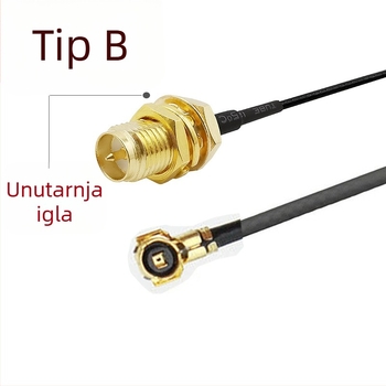Hai Yuefeng IPEX4 na SMA ženski adapter za produženje RF jumper kabla, PVC izolacija, 3C digitalne aplikacije