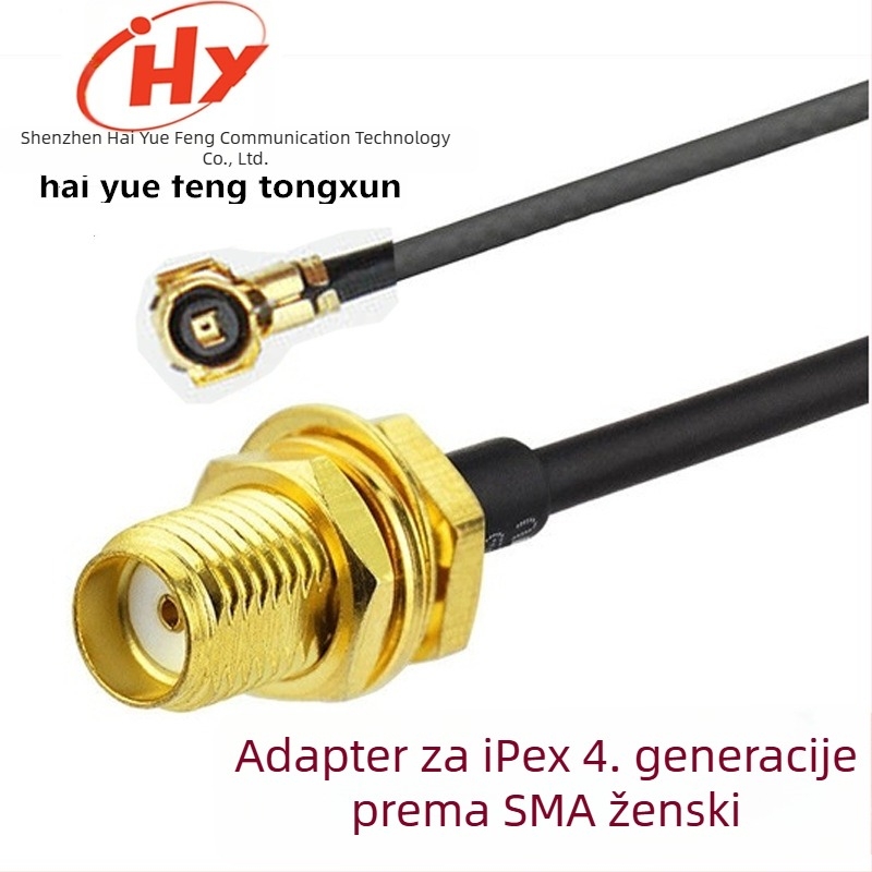 Hai Yuefeng IPEX4 na SMA ženski adapter za produženje RF jumper kabla, PVC izolacija, 3C digitalne aplikacije