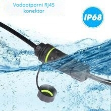 Zhipeak RJ45 vodootporan adapter kabel, bakreno jezgro, IP68
