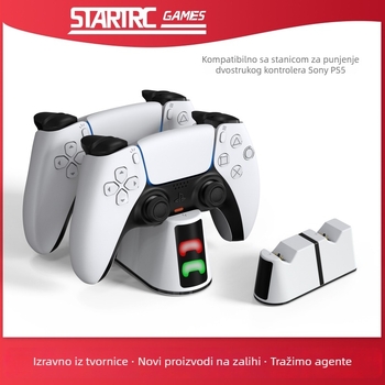 Stanica za brzo punjenje s LED zaslonom za PS5 Pro i PS5 Slim kontrolere