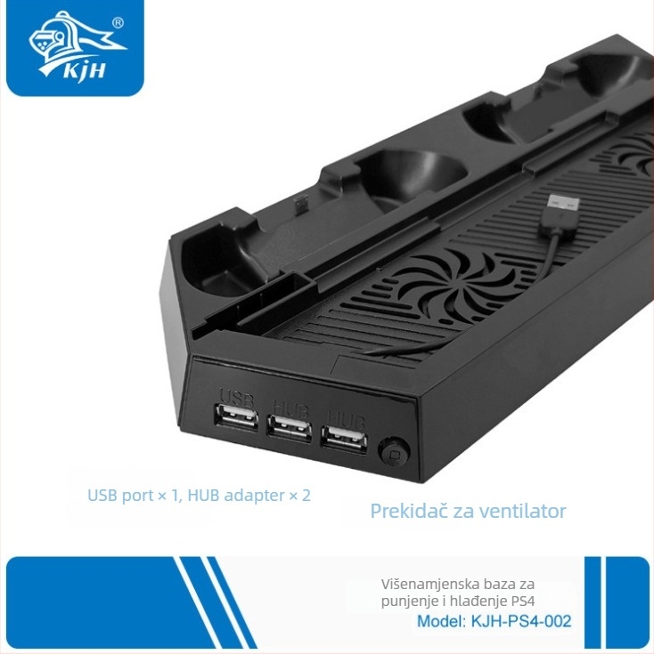 PS4 hlađenje s bazom i punjačem za kontroler, držač konzole, ABS materijal