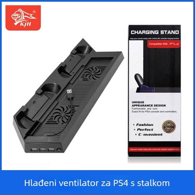 PS4 hlađenje s bazom i punjačem za kontroler, držač konzole, ABS materijal