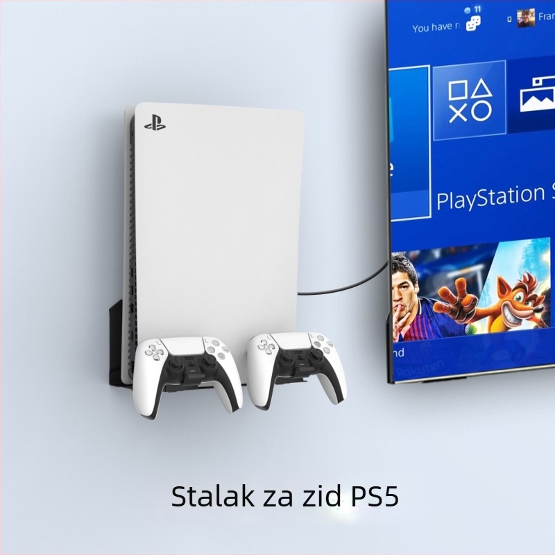 AMVR Zidni nosač PS5, Metalni, Model P5MM1-Black, Za PlayStation 5, Zidni držač, Težina 917 g