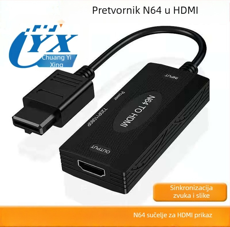 N64 to HDMI pretvarač CYX-610 – izlaz 720p/1080p, HDMI sučelje, ABS kućište