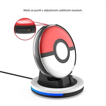 Punjačska baza Pokémon GO Plus+ s indikatorom • PGTECH • Type-C sučelje • ABS materijal • Kompatibilno s Pokémon GO Plus+ • Uključuje: punjač i kabel za punjenje