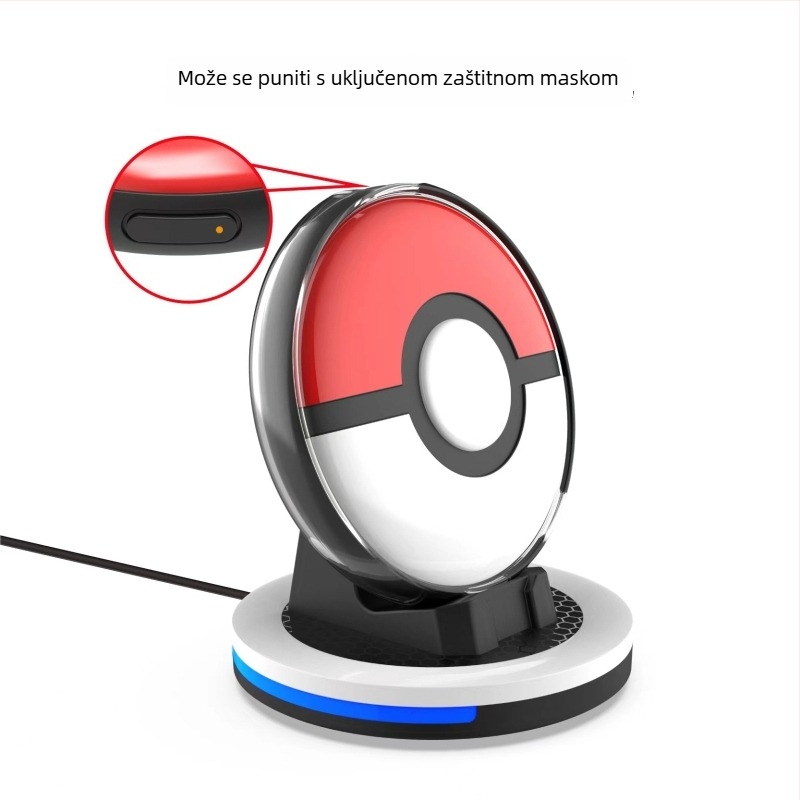 Punjačska baza Pokémon GO Plus+ s indikatorom • PGTECH • Type-C sučelje • ABS materijal • Kompatibilno s Pokémon GO Plus+ • Uključuje: punjač i kabel za punjenje