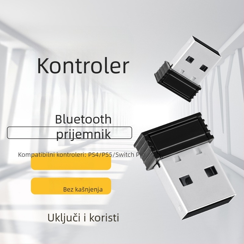 Bluetooth prijemnik za gamepad — USB sučelje; izravna Bluetooth veza; podrška vibracija; kompatibilan s PS5/PS4/Switch/PC; model M01