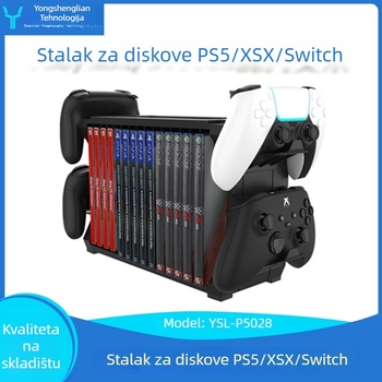 Stalak za diskove i kontrolere za PS5, Switch i Xbox Series S/X • Model: HHC-P5028 • Materijal: Plastika • Marka: DOBE FOMIS ELECTRONICS