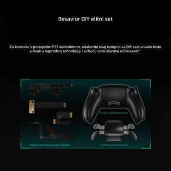 PS5 Elite kontroler s četiri stražnja tipke i proširenim tipkama, mehanički mikroprekidači