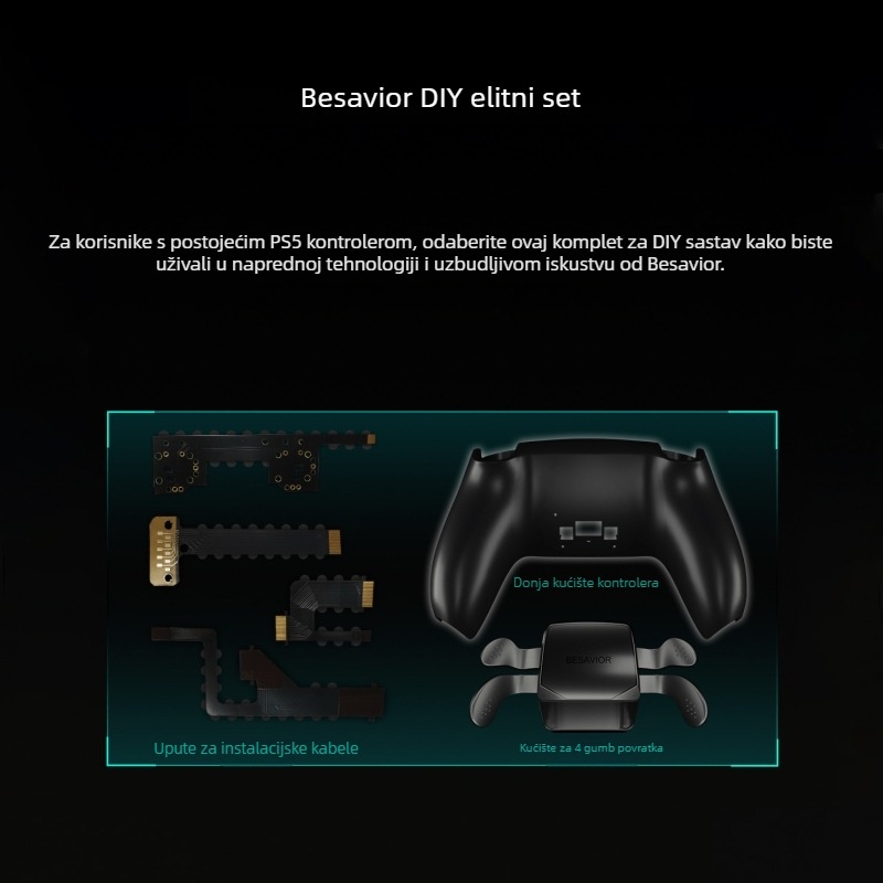 PS5 Elite kontroler s četiri stražnja tipke i proširenim tipkama, mehanički mikroprekidači