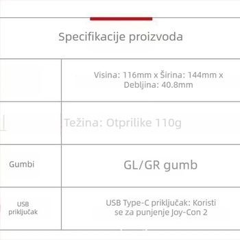 Punjački grip za Switch 2 – lijevi i desni Joy-Con 2 držači sa stražnjim gumbom