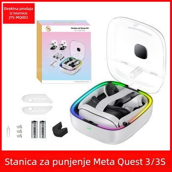 Punjač/stand za punjenje za Meta Quest3/3S kontrolere (Model JYS-MQ002) – ABS, kompatibilan s Quest3/3S, težina 1.36 kg