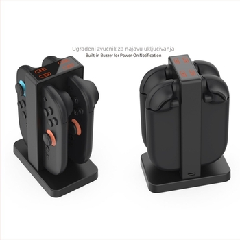 DOBE Switch2 4-slotna stanica za punjenje za lijevi i desni Joy-Con s indikacijom punjenja, Type-C, ABS