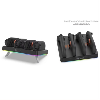 DOBE TNS-3160 Stanica za punjenje Switch2 za lijevu i desnu kontrolu - Četiri u jednom s RGB osvjetljenjem