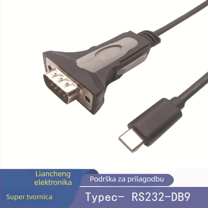 Kabel Type-C na DB9 RS232, USB-C adapter, RS232 protokol, gola bakrena jezgra, PVC izolacija
