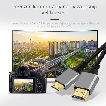 HDMI na Mini HDMI adapter kabel, 8K/2.1, bakreni vodiči, pozlaćeni kontakti, duljina 1,5 m