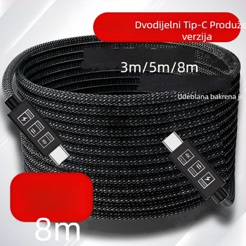 Neutral USB 3.2 potpuno funkcionalan kabel za podatke s dvostrukim USB-C konektorima, Rohs certificiran, jezgro od cínirane bakrene žice, TPES vodilice materijal